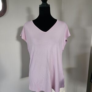 HALARA Light Pink V-Neck Short Sleeve Tee